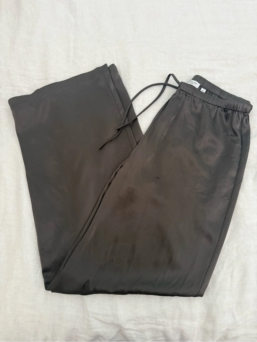 Aritzia Archer Satin Pants - Olive - Picture 3 of 5